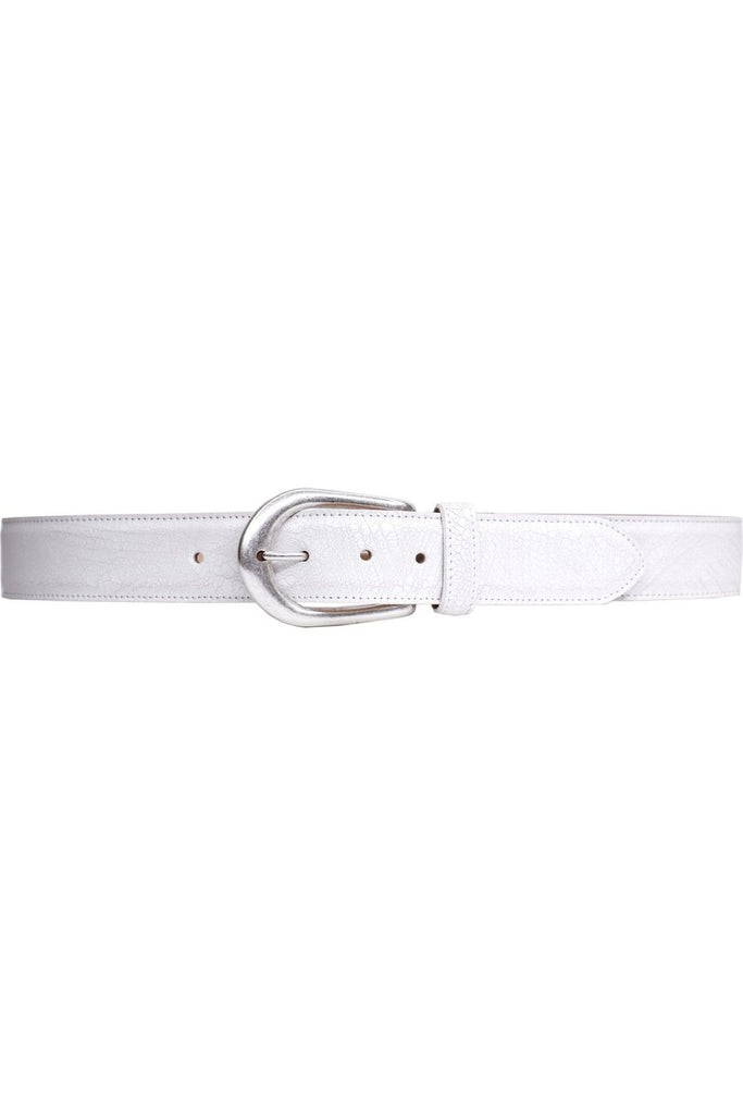 Streets Ahead Eden Leather Belt with Silver Buckle 18208 | White Leather