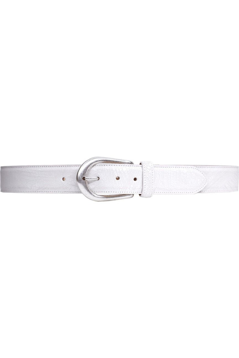 Streets Ahead Eden Leather Belt with Silver Buckle 18208 | White Leath ...