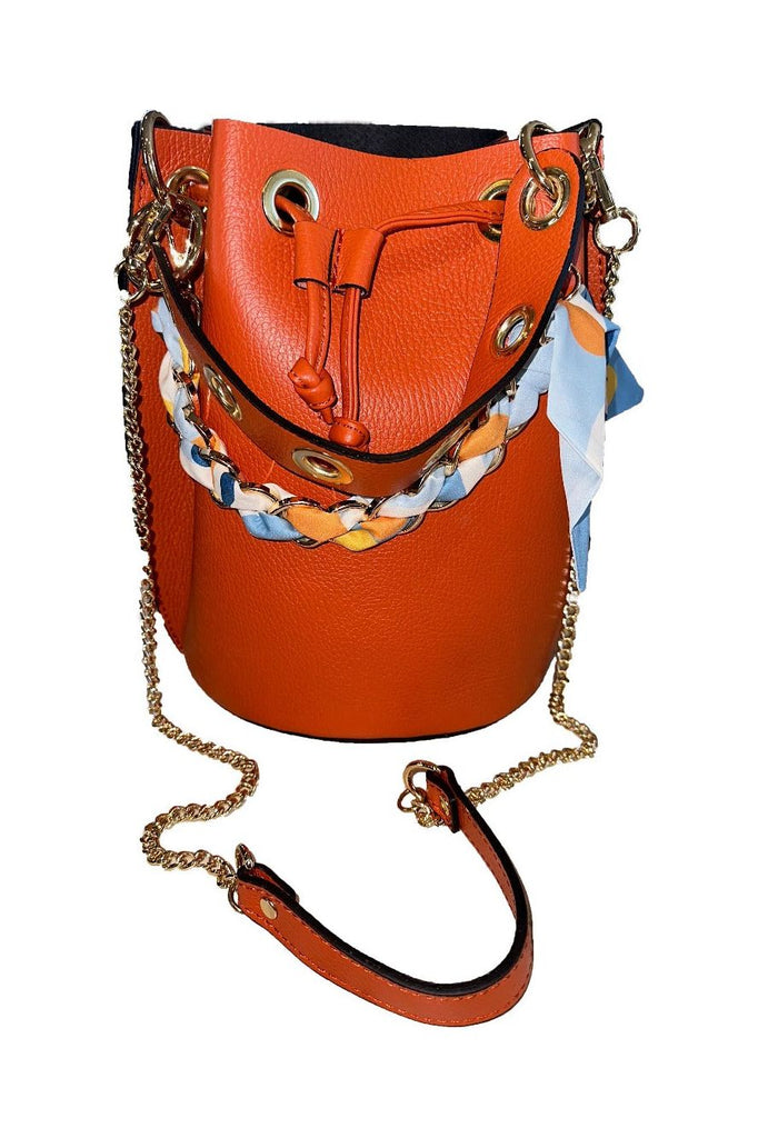 German Fuentes Leather Bucket Bag GF0447 | Orange