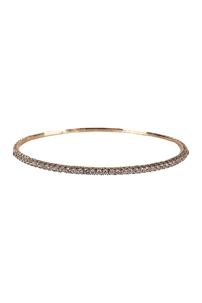 FC Creations Bracelet 14K Gold Flexible Diamond Tennis Bangle 0.80 Ct. | Rose Gold